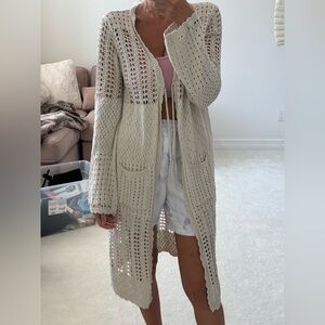 Long cardigan crochet beach duster medium